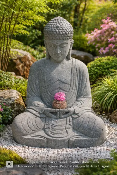 Product image 1 of the product “Seated Buddha in Japanese Style, in the sizes from 50cm to 170cm, Natural finish ”